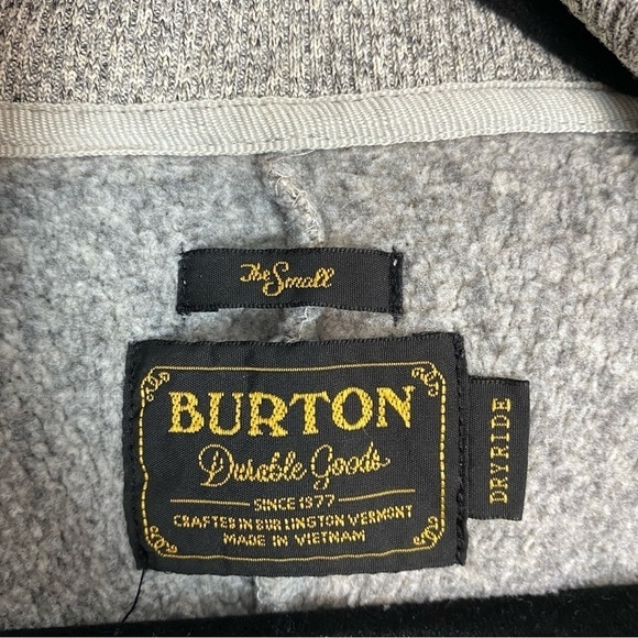 Burton Dryride Ho Chi Minh Sweater Jacket Hooded Grey Sz The Small High Collar - Picture 8 of 11